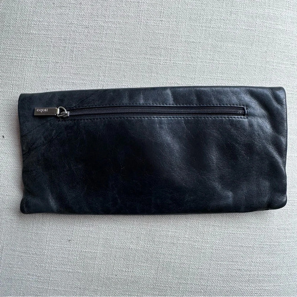 Black Hobo Clutch with ruffle details - Picture 2 of 4
